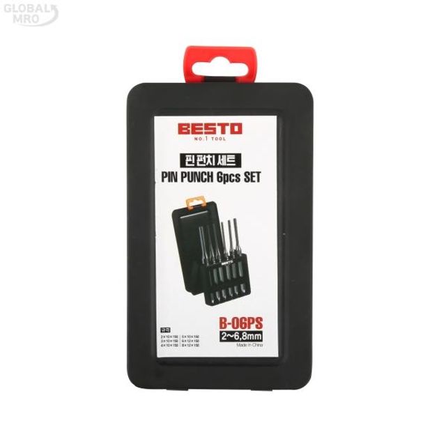 베스토 펀치 핀펀치 세트 6PCS (2 3 4 5 6 8mm) B-0