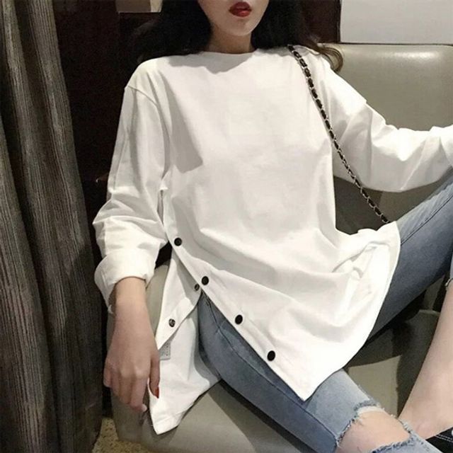 긴팔티셔츠 힙선가려 여성 블랙 ST 봄티셔츠