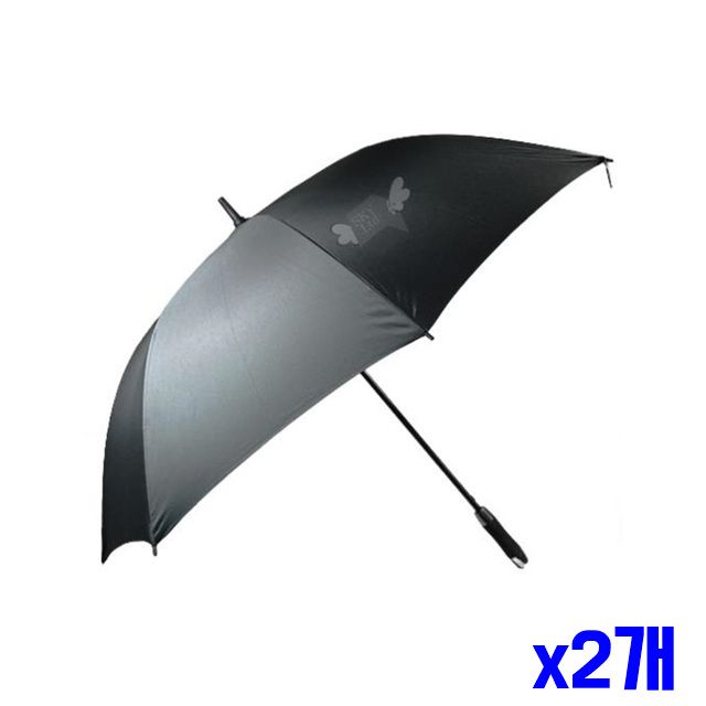답례품 x2개 패션우산 블랙 튼튼한 75x14cm 장우산