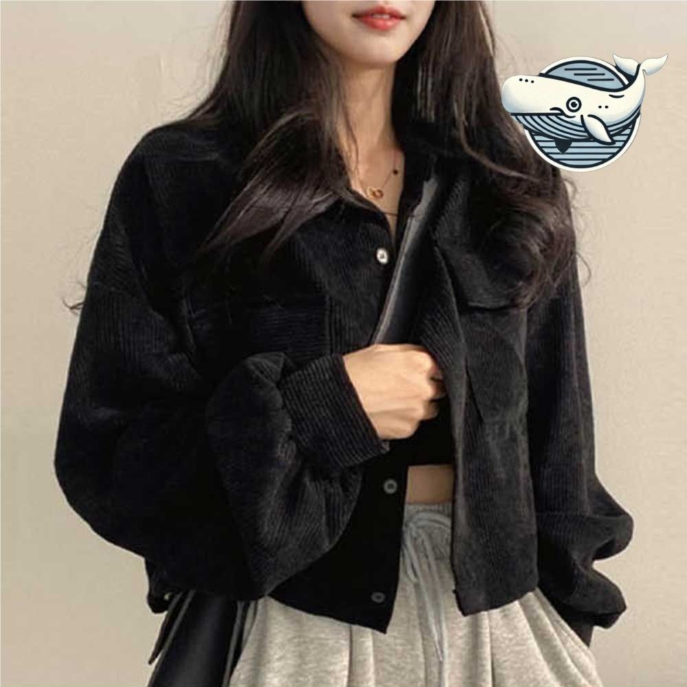 골덴 스탠다드 카라 재킷 셔츠형 크롭 스타일
