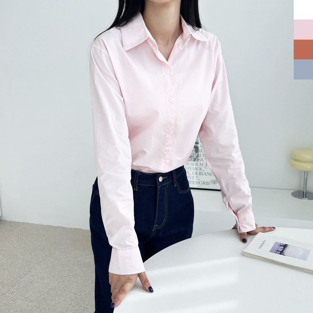 베이직 여자 사계절 사계절템 여성 셔츠 긴팔