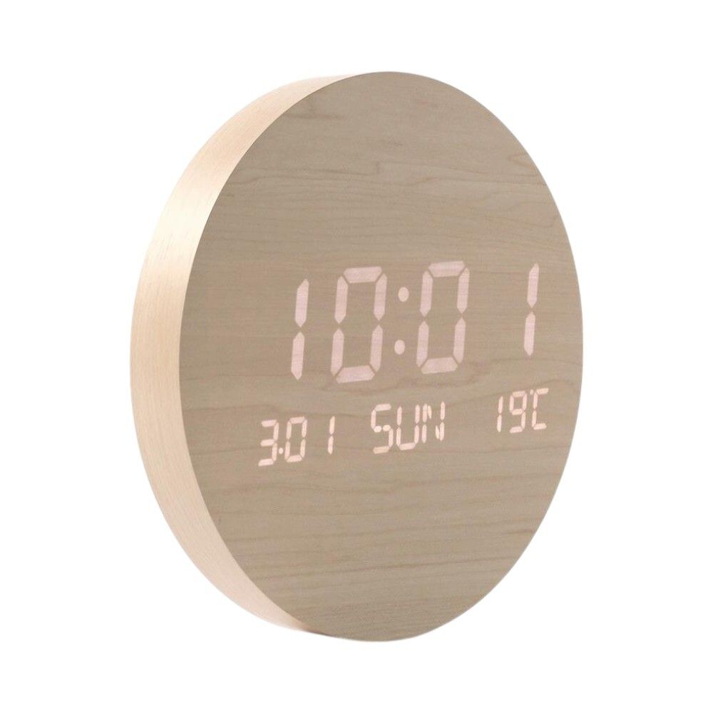 LED 밝기 자동 시계 (내추럴) JT36
