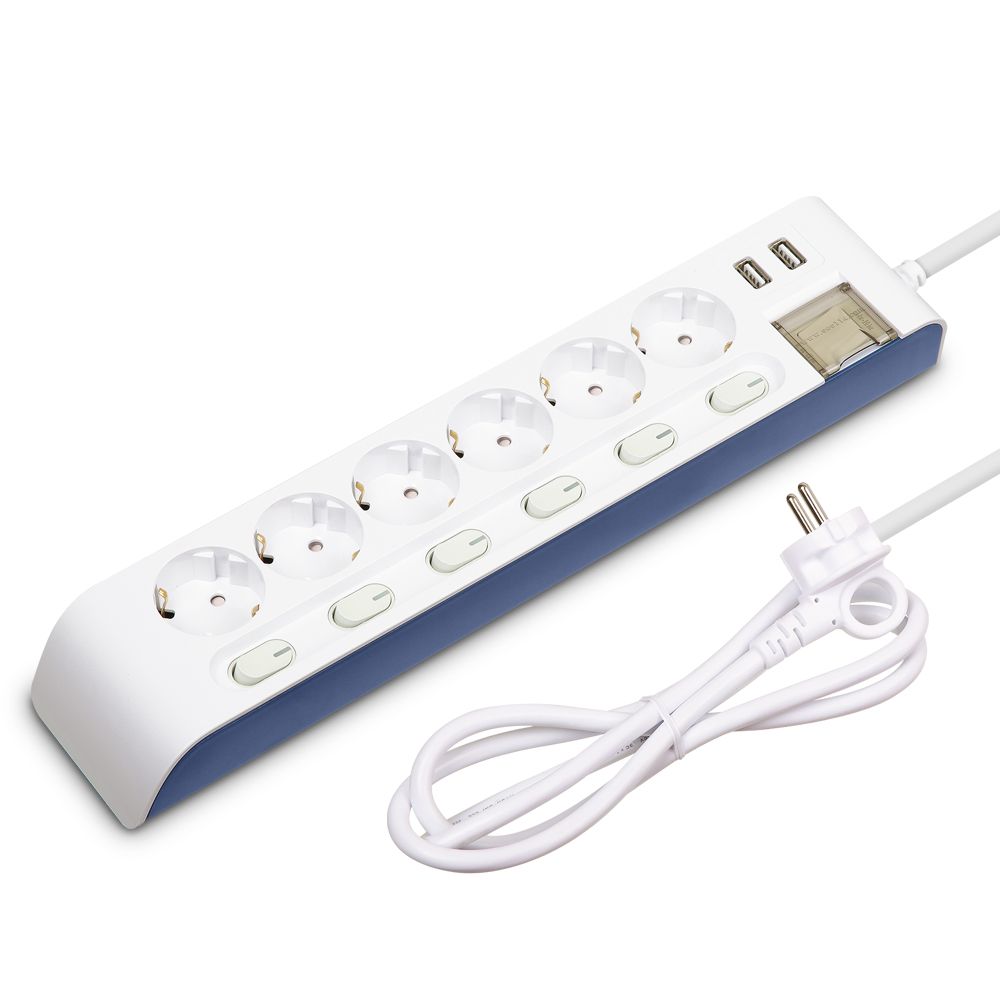 현대 하이탭 개별 6구3M USB 멀티탭(16A)