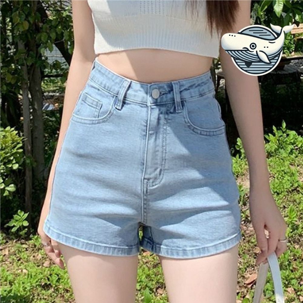 여름 하이웨스트 데님 숏팬츠 슬림핏 청반바지