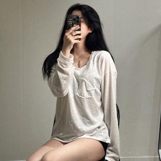 여성 긴팔 오버핏 기본 티셔츠 데이 반팔 티 긴팔 여