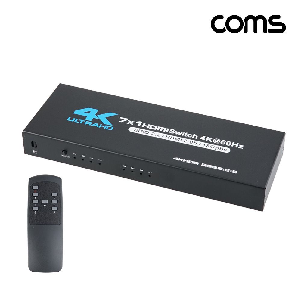 Coms HDMI 선택기 7입력 1출력 수동 스위치