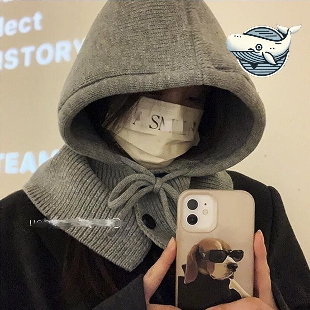 따뜻한 니트 바라클라바 후드 모자 소중한 겨울