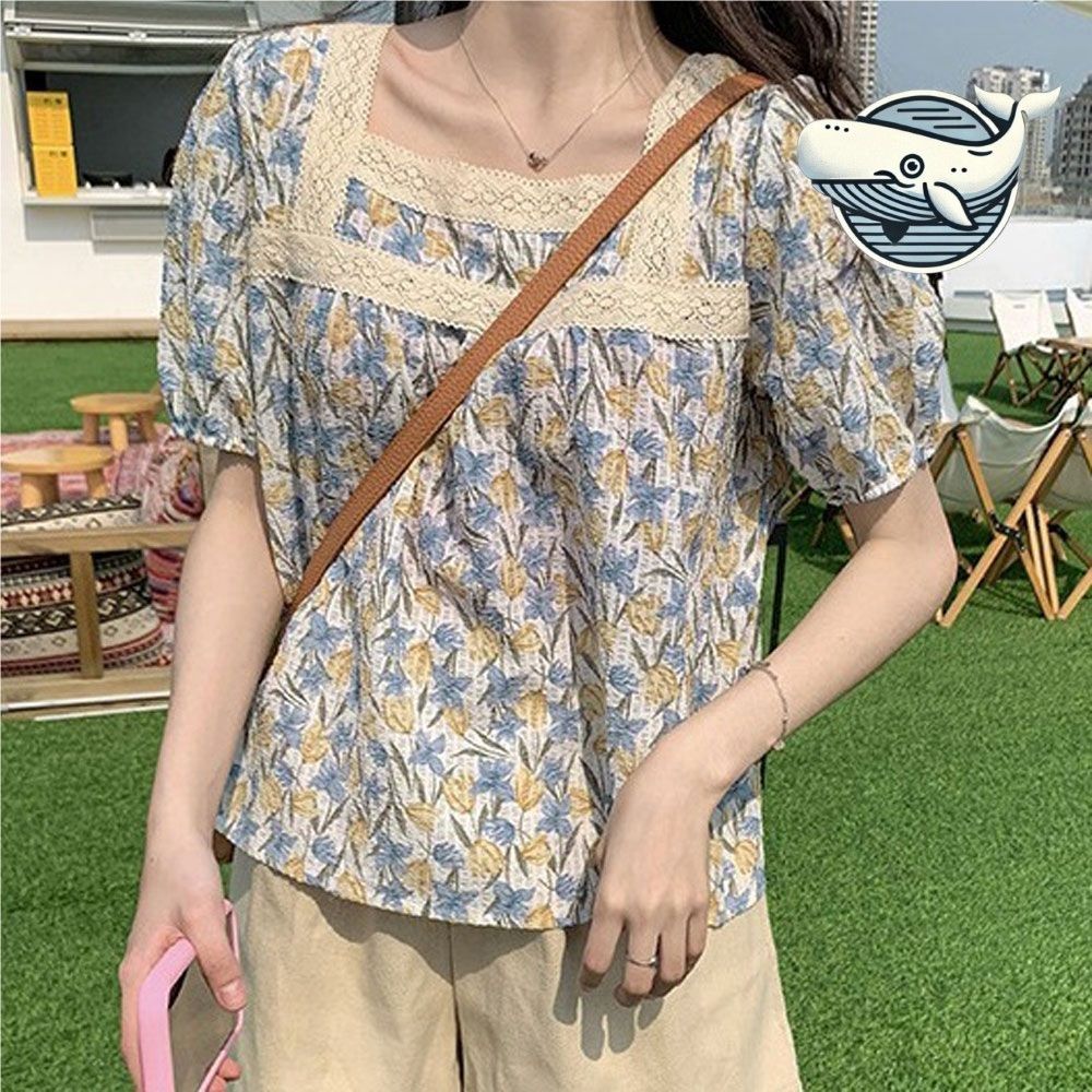 여름 데일리 티셔츠 플라워 패턴 귀여운