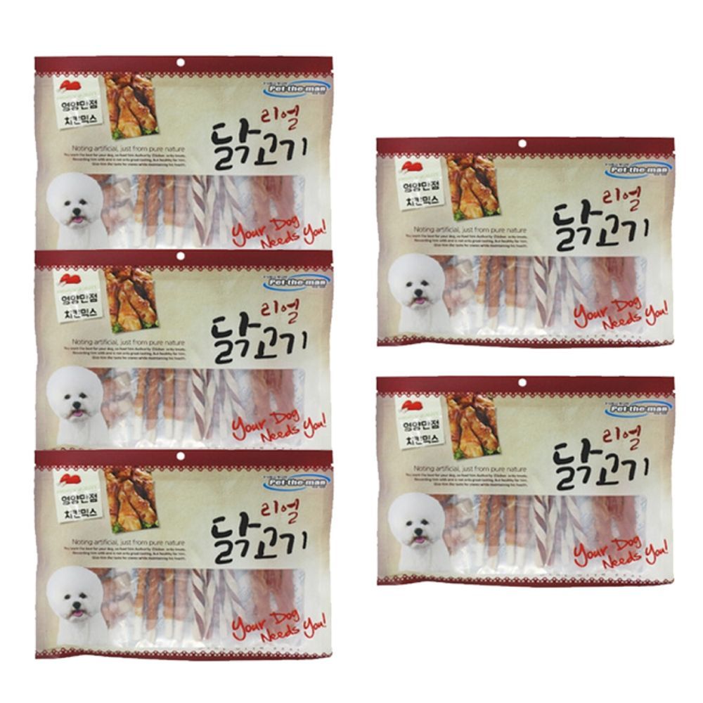 강아지 영양 리얼 일상 치킨믹스 300g 5P 애견 육포