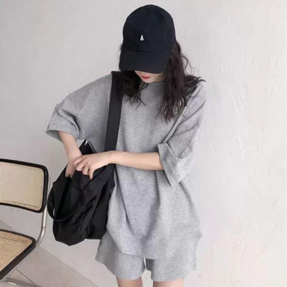 여름 반바지 츄리닝복 트레이닝 여자 데일리 세트 반