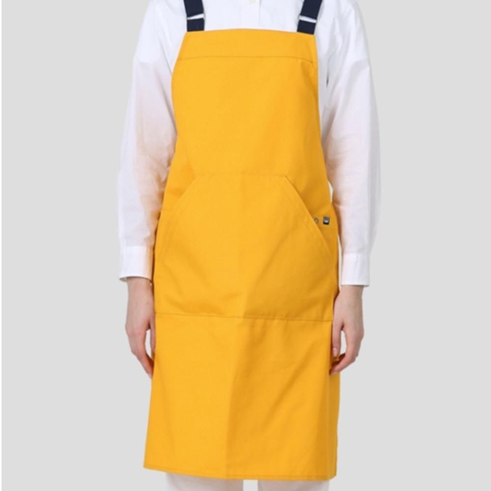 옐로우 H형 튼튼한 컬러 앞치마 캠핑 공방 작업용 목