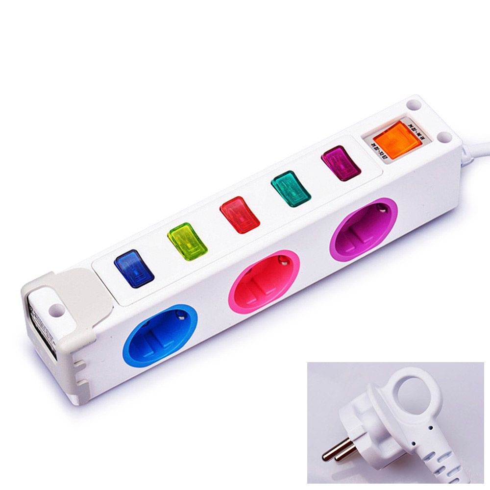 현대일렉트릭 스위치 콘센트 5구 5M USB 2구