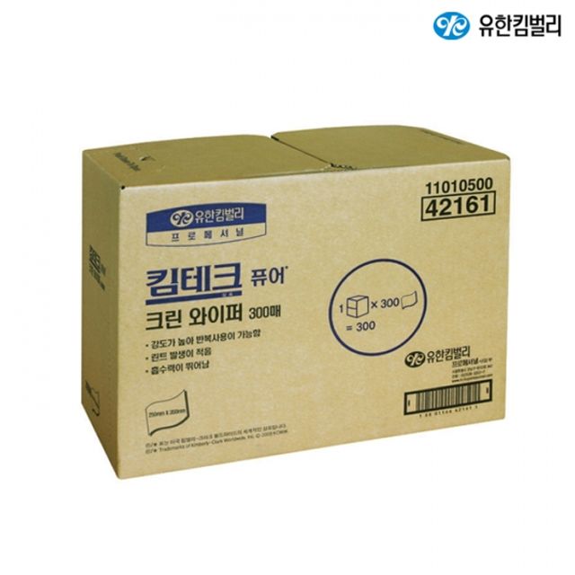 유한킴벌리 킴테크 퓨어 크린와이퍼 300매 (42161)