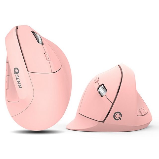 버티컬 무선 마우스 WM3100 핑크 큐센