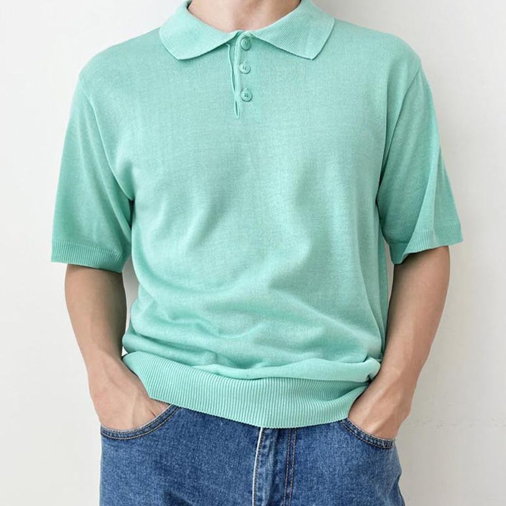 남성 단추티셔츠 카라티 반팔티 단추 여름티셔츠