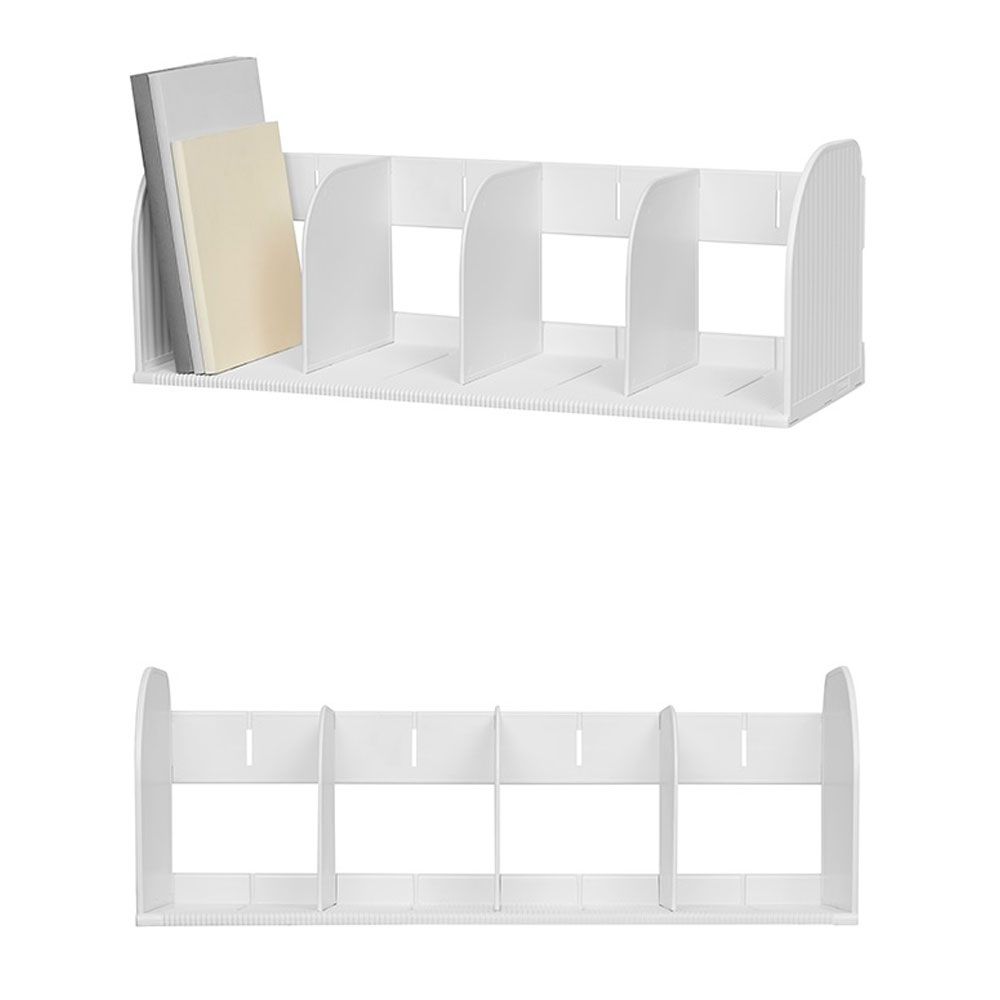 4칸 칸조절 책상 책꽂이 북앤드 55x20.5cm 1개 WH