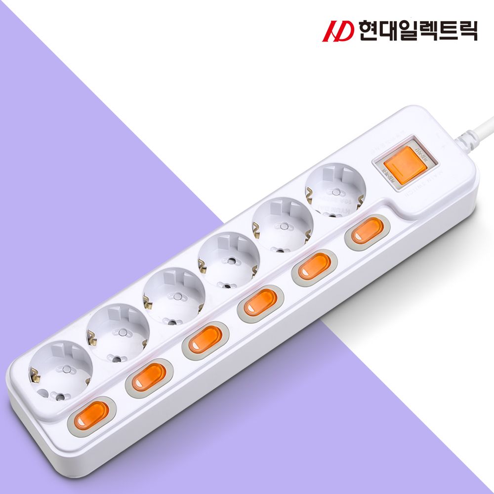 현대 개별+메인 6구 10M 멀티탭(16A)
