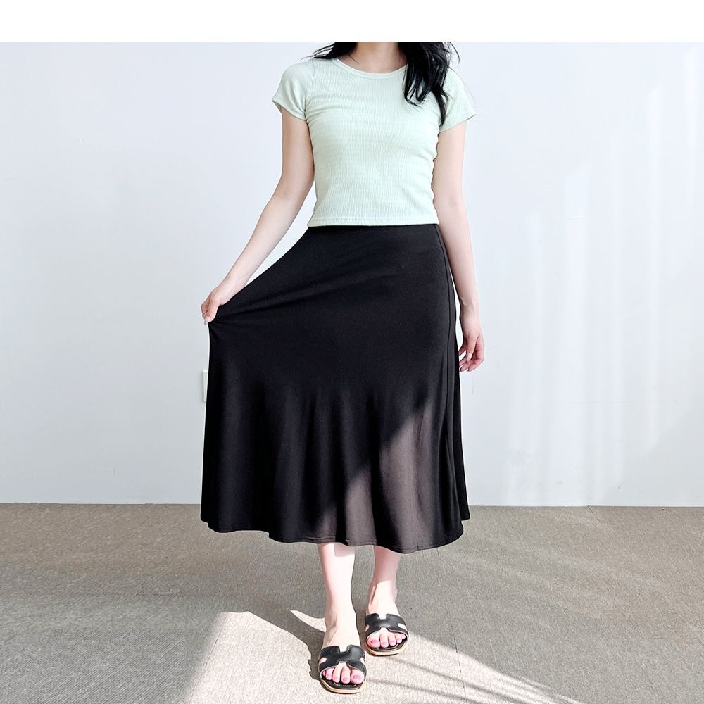 여유핏 넉넉한 스커트 편한 모달 플레어스커트