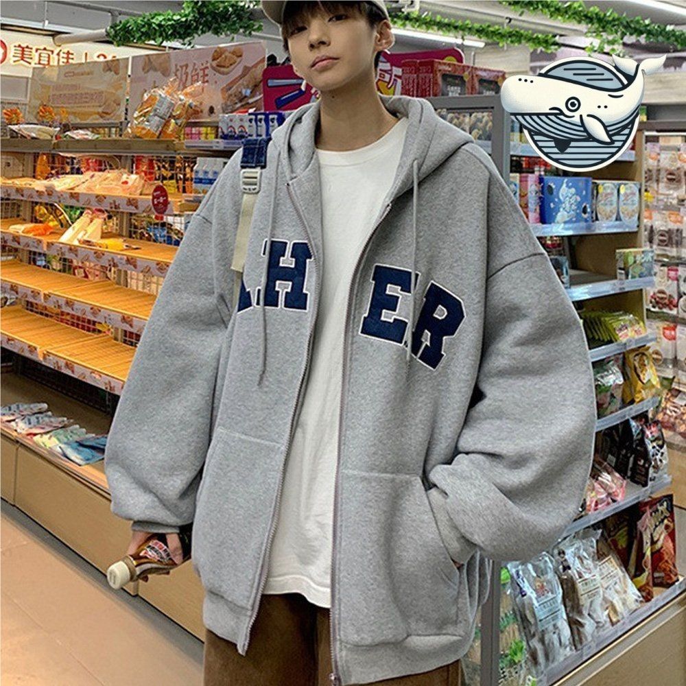 영문 포근 기모 후드 집업 자켓 슬림핏 여름