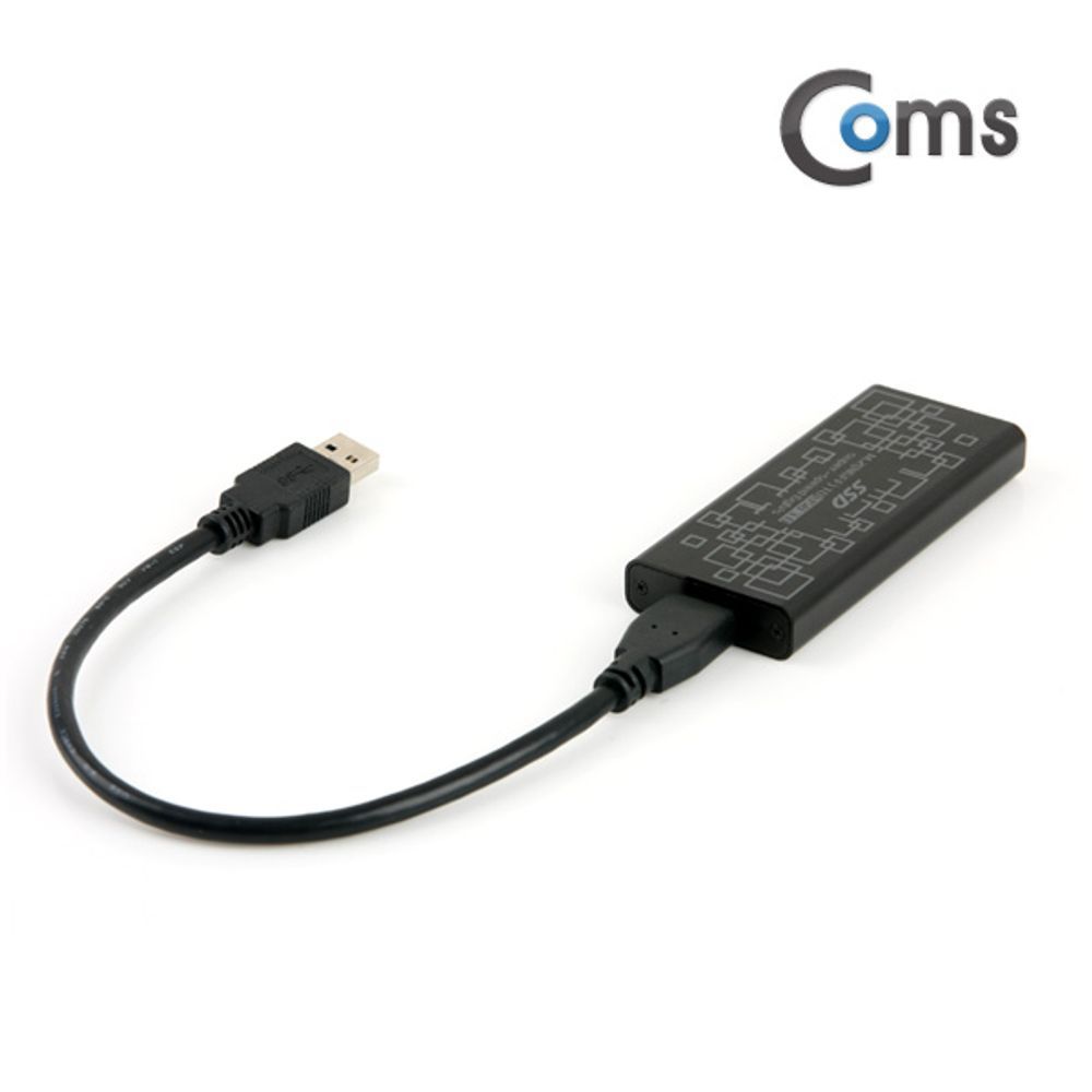 Coms USB 외장 케이스(SSD) Black USB 3.0 NGFF(M.2)