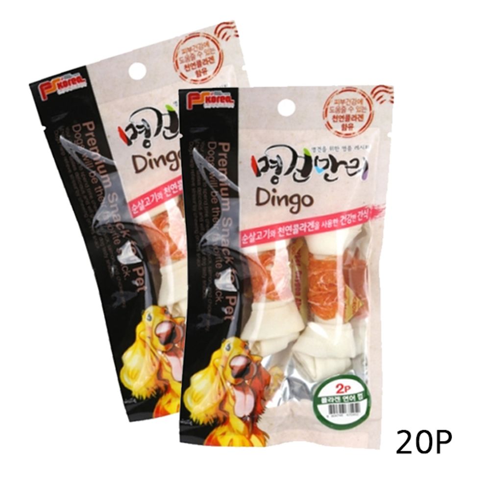 강아지 명견만리 콜라겐 연어껌 2개입 20P 애견 간식