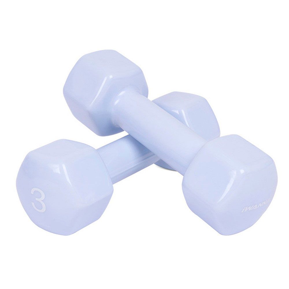 아이워너 PVC 뷰티 육각 아령 스카이블루 3kg X2P