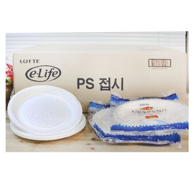 BOX 이라이프 PS접시 (230mm) 1000개입 일회용접시