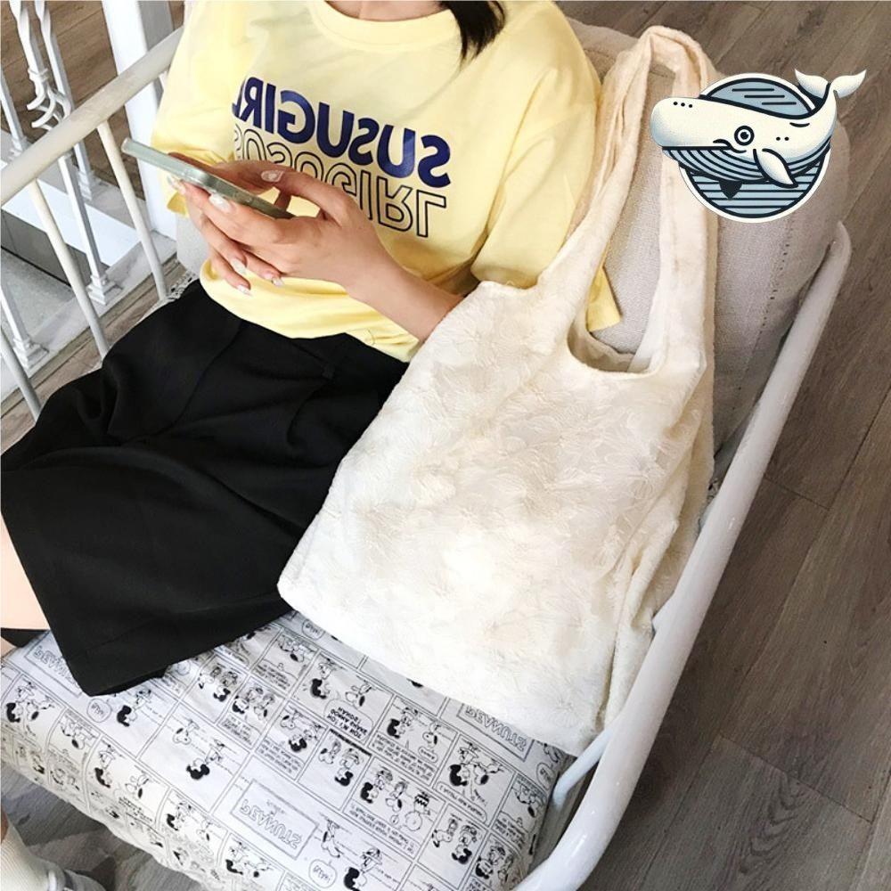 여성용 꽃자수 디자인 숄더백 데일리 패브릭