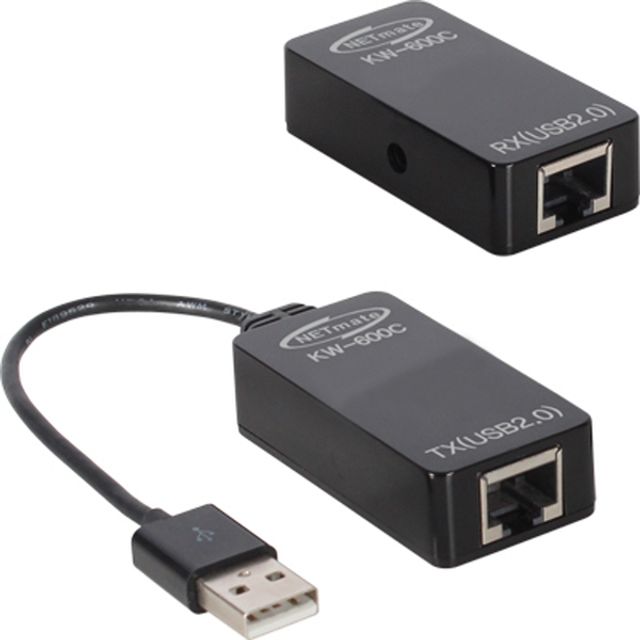 KW-600C USB2.0 리피터 RJ-45 50m 전원 아답터 포함