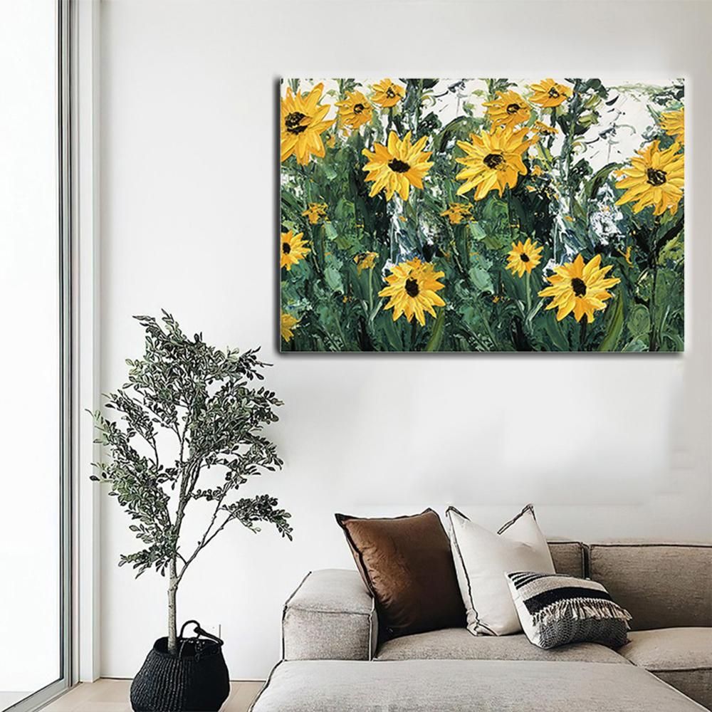 인테리어 3D 해바라기 캔버스 아트액자 80x60cm