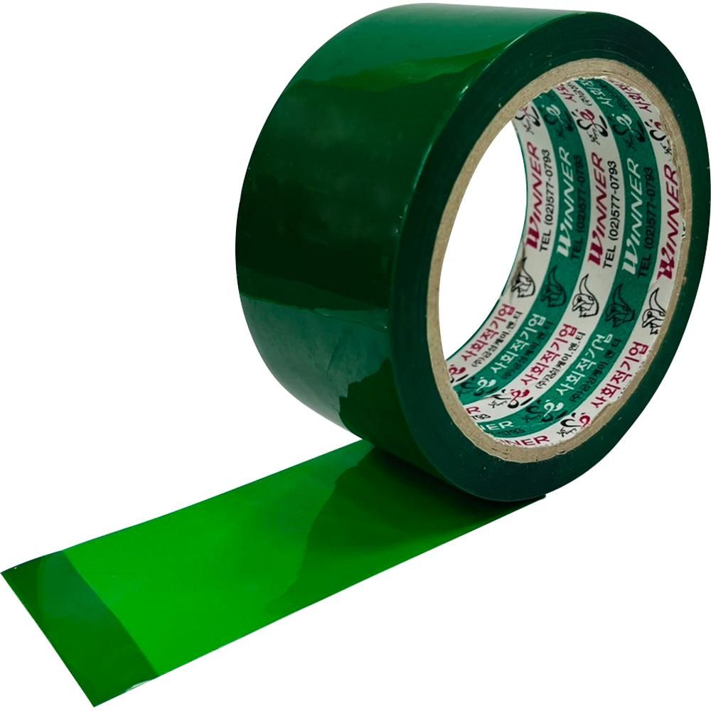 OPP 아크릴 컬러 박스 테이프 녹색 48x40m(50개입)