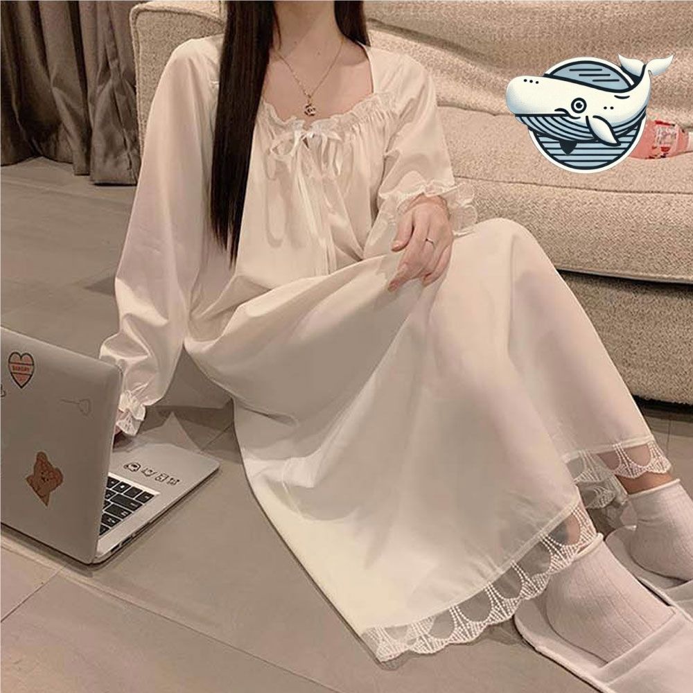 여유핏 레이스 잠옷 원피스 홈웨어 부드러운