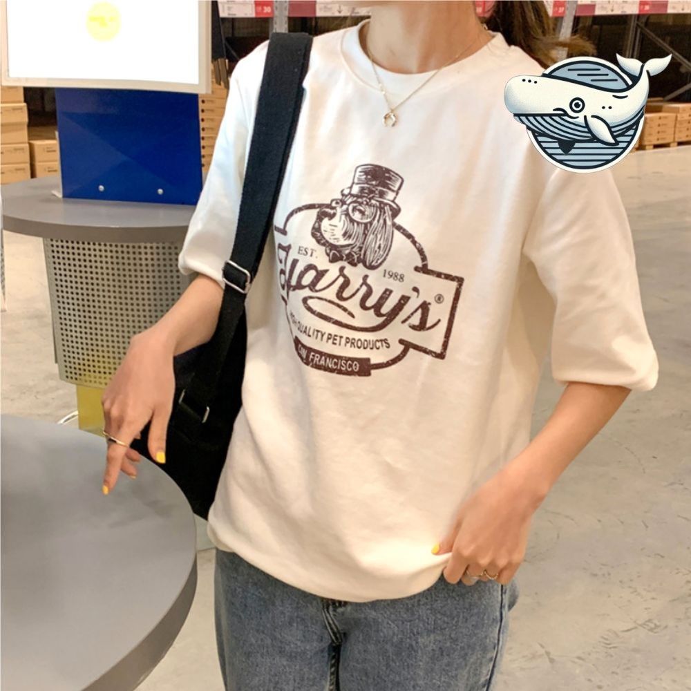 여성 빈티지 라운드넥 여름 반팔티 베이직