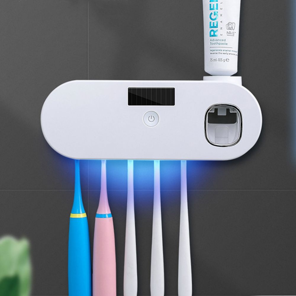 칫솔살균기 무선 UVC 퓨어온 화이트 LED 태양광충전