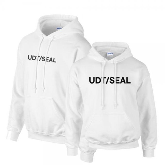 화이트 스포츠 기모 밀리터리 후드티 UDT SEAL