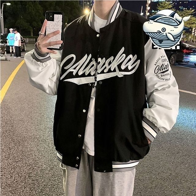 남성 봄가을 레터링 항공 점퍼 스타일리쉬