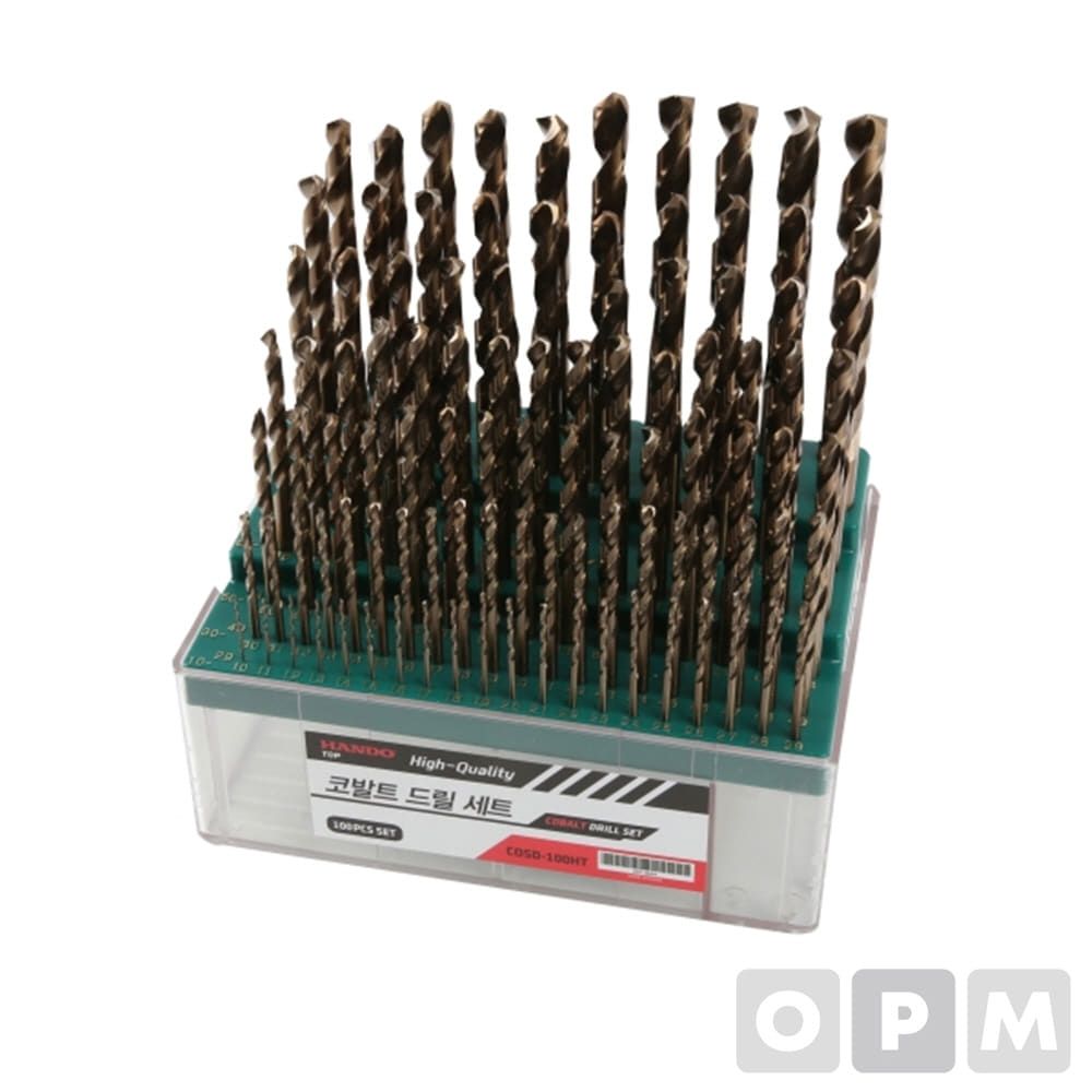 HANDO 코발트드릴셋트 100본조(HSS-CO M42) 1set