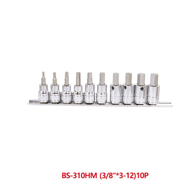지니어스 3/8in 육각 비트소켓 세트 10pcs BS-310HM