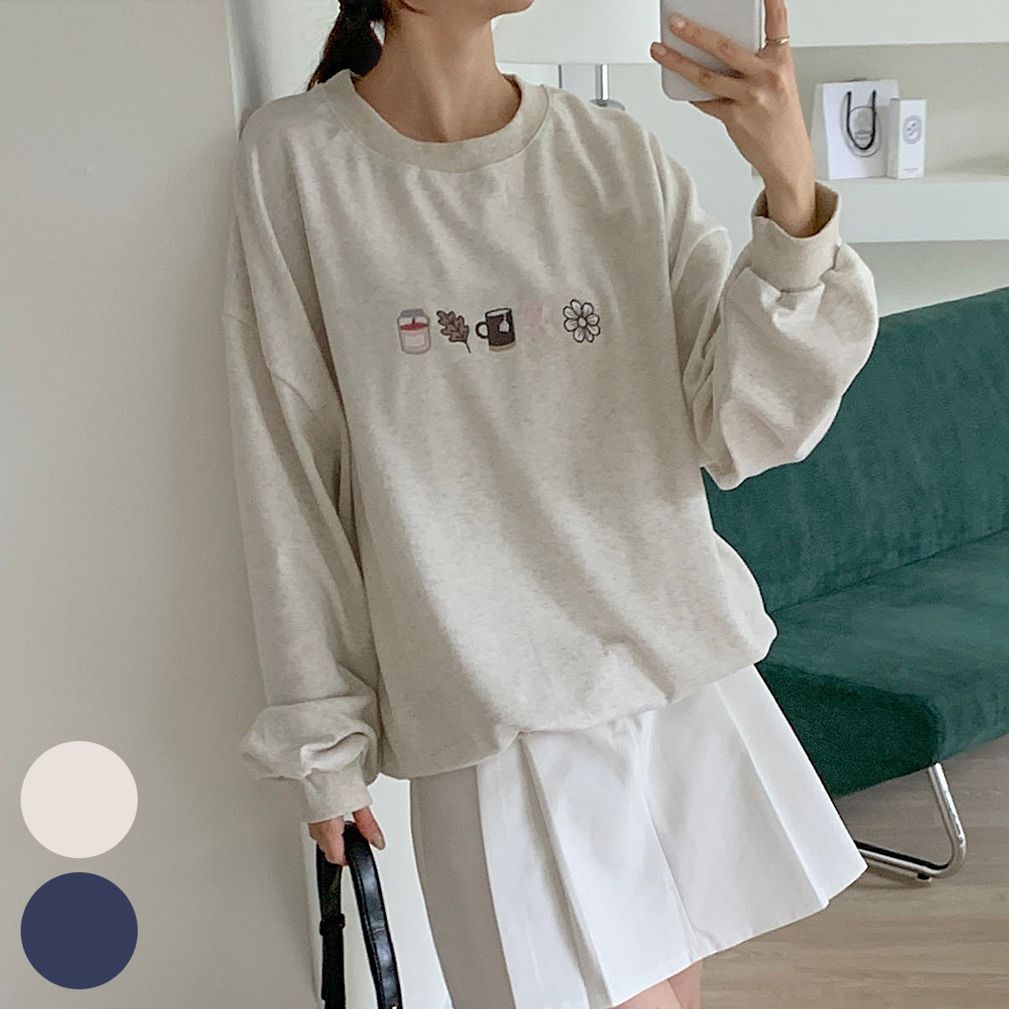 굿즈박스핏긴팔맨투맨 여성 빅사이즈 마담옷 여성