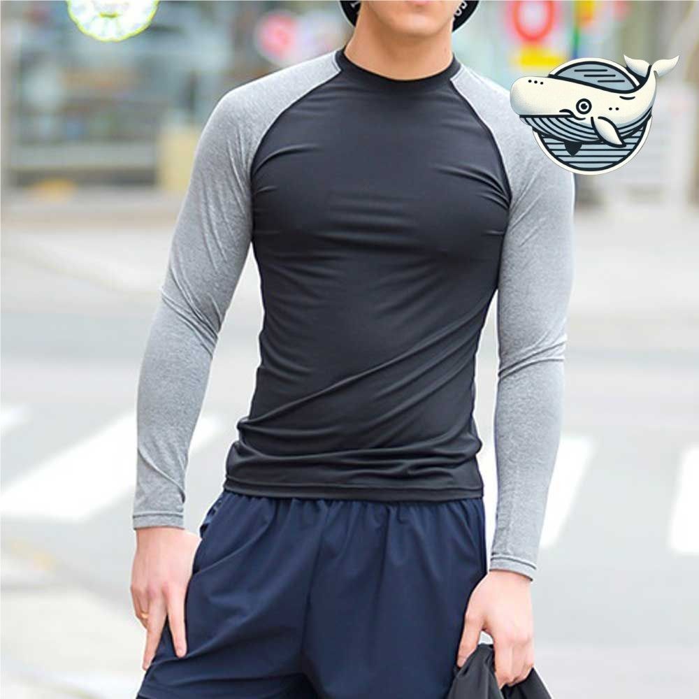 레이어드 래쉬가드 스포츠 티셔츠 자외선 차단