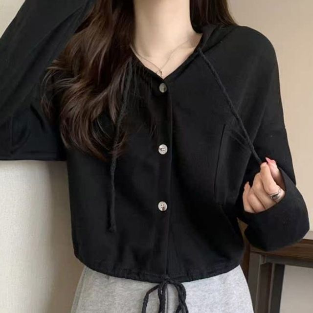 데일리 버튼 스트링 포켓 후드 자켓