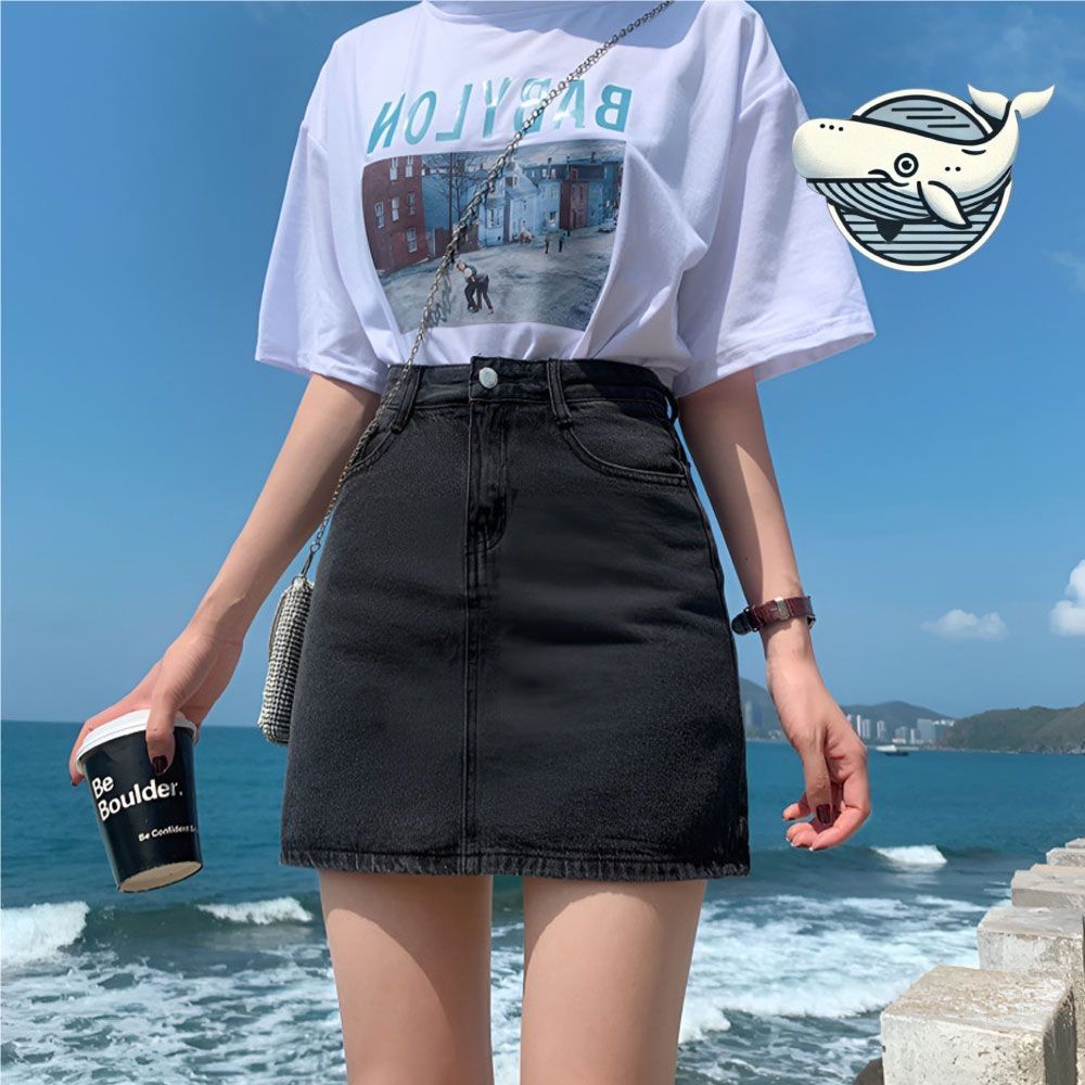여성 미니 데님 스커트 기본 디자인 편안한