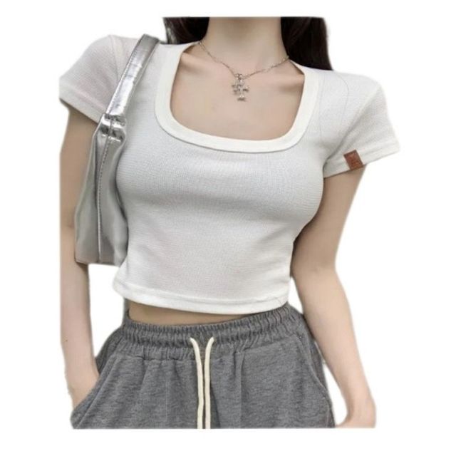 좋은 슬림 품질 기본 섹시 데이 반소매 크롭 섹시한