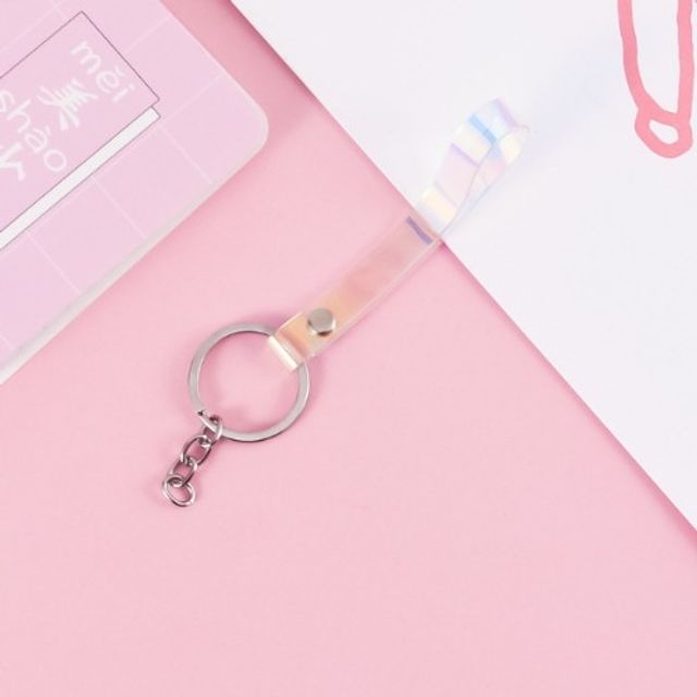 홀로그램 샤이니 스트랩 키링 (투명레인) 100개