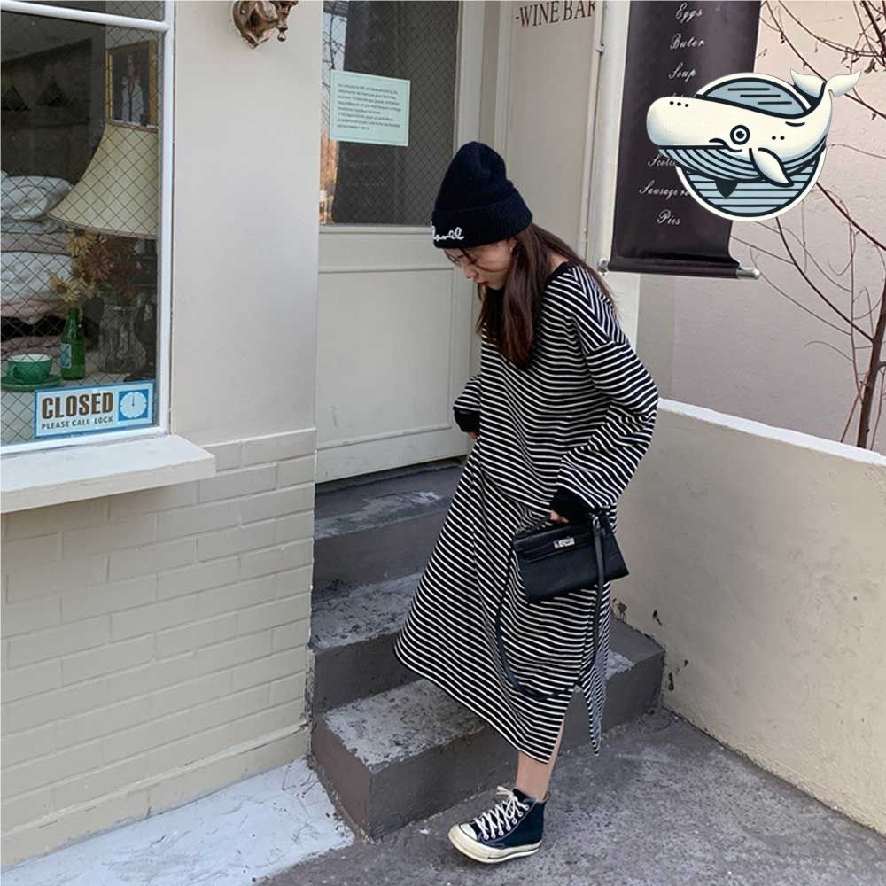 편안한 스트라이프 빅사이즈 여름 원피스 루즈핏