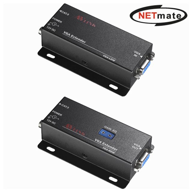 NETmate VGA 1대1 벽걸이형 리피터세트 (최대180M)