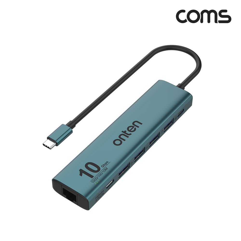 COMS 타입C to RJ45 랜카드 + USB 4포트 멀티허브