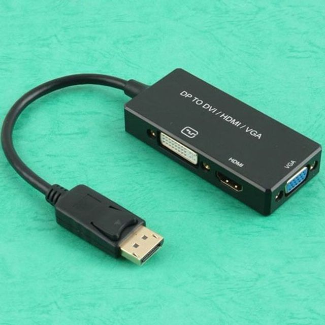 디스플레이 포트 컨버터 (3in1) HDMI DVI VGA 변환잭