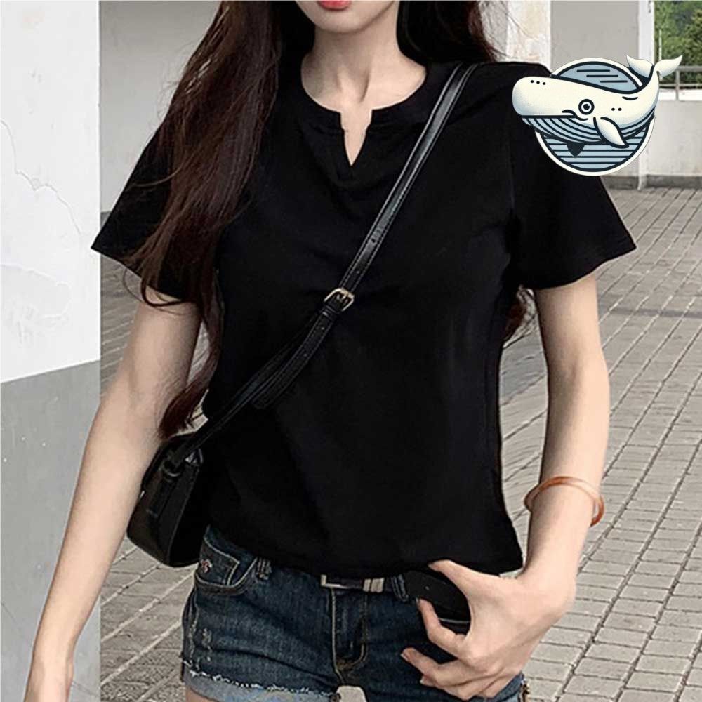 여름 블랙 브이트임 반팔 티셔츠 데일리 기본