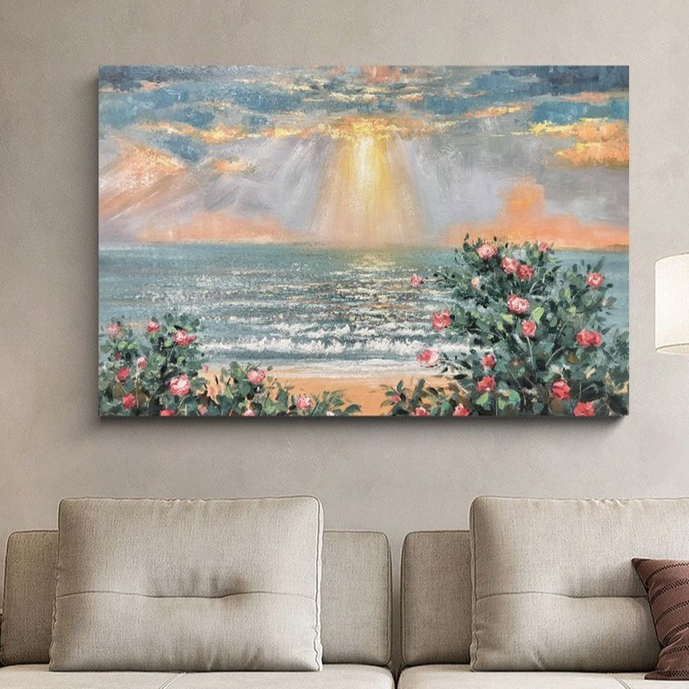 B 70cm 인테리어 캔버스 그림액자 입체 장미 100cm